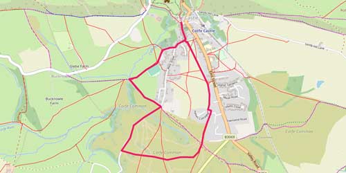 Corfe Castle Walk Route